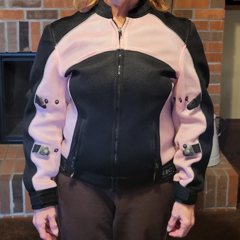 Women's Black and Pink Utility Jacket